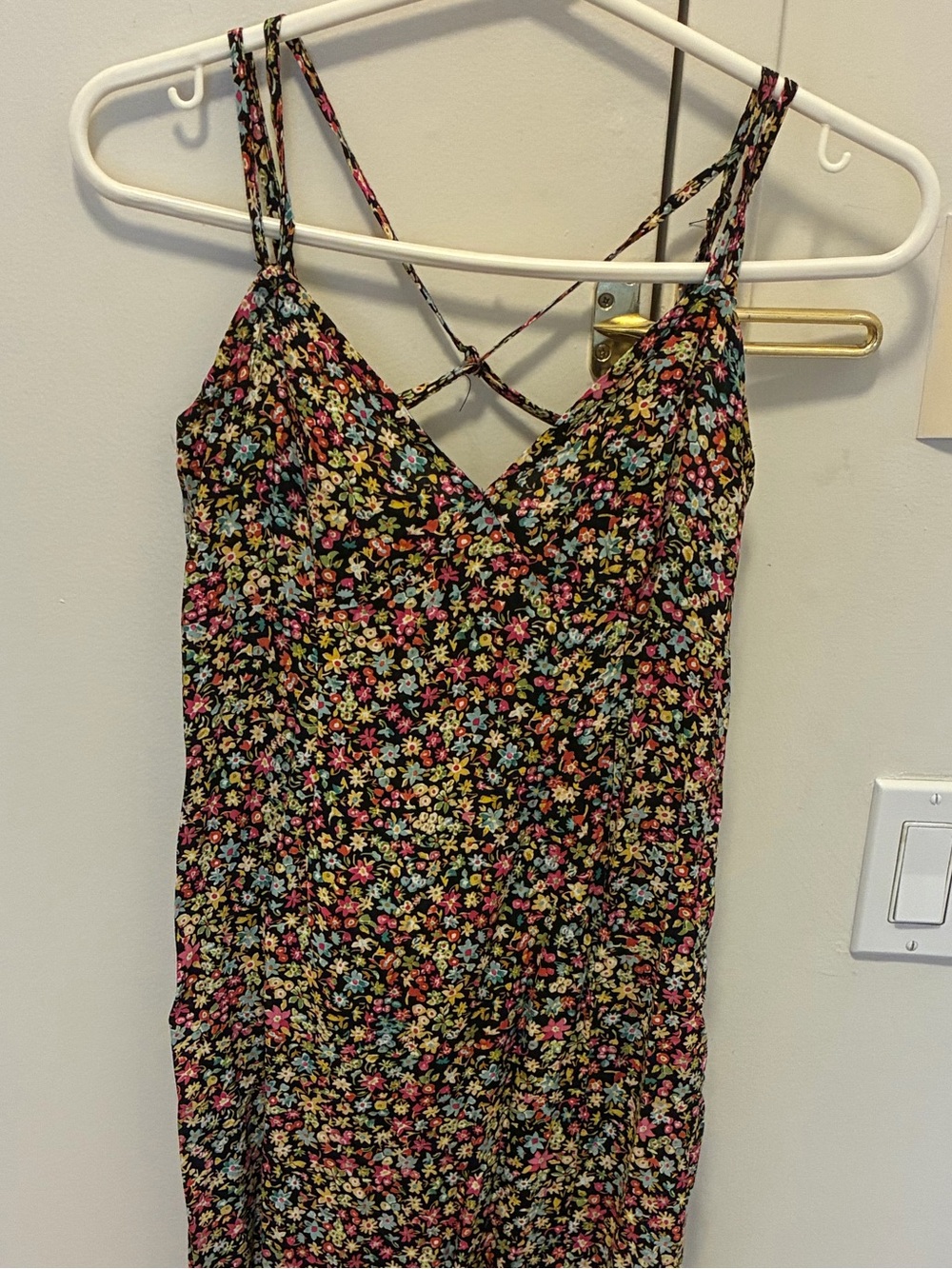 Zara Black Floral Maxi Dress with Multi-Colored Blossoms - Picture 3 of 12